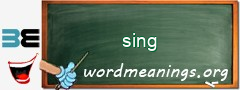 WordMeaning blackboard for sing